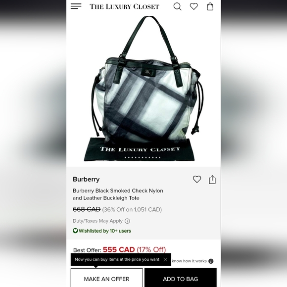 Burberry Nylon Tote Bag - Picture 10 of 10